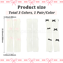 3 Pairs 3 Styles Bowknot Cotton Leg Sleeves&nbsp;AJEW-CY0001-28