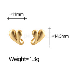 Brass Heart Stud Earrings for Women&nbsp;WG1F95A-01