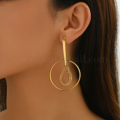 Iron Hollow Circle Dangle Stud Earrings&nbsp;RS3089