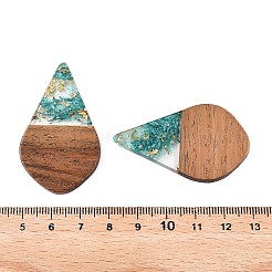 Transparent Resin and Walnut Wood Pendants&nbsp;RESI-T057-06I