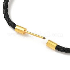 3MM Braided Round Imitation Leather Cord Bracelet Making&nbsp;MAK-S075-01G-S