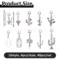 40Pcs 10 Style Alloy Pendant Decorations&nbsp;HJEW-FH00190