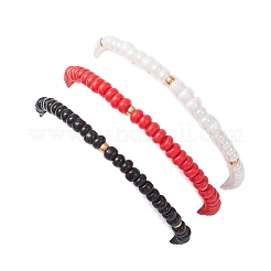 3Pcs 3 Colors Glass Seed Beads & Synthetic Turquoise Beaded Stretch Bracelets for Men Women&nbsp;BJEW-MZ00223