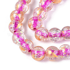 Crackle Transparent Glass Beads Strands&nbsp;GLAA-N030-8mm-01I