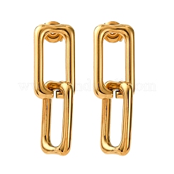 304 Stainless Steel Hollow Rectangle Dangle Stud Earrings&nbsp;EJEW-Z135-01G