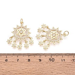 Brass Micro Pave Clear Cubic Zirconia Pendants&nbsp;KK-T080-43G