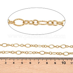 304 Stainless Steel Textured Oval Link Chains&nbsp;CHS-P028-12G