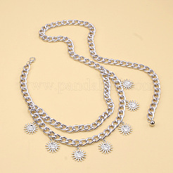 Alloy Sunflower Charm Double Layer Waist Belly Chains for Women&nbsp;FS-WG2E8BA-02