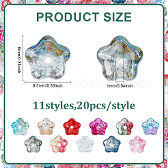 220Pcs 11 Colors Electroplate Glass Beads&nbsp;EGLA-ME0001-02