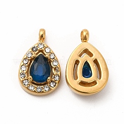 PVD Vacuum Plating 304 Stainless Steel Cubic Zirconia Pendants&nbsp;STAS-A076-01G-01
