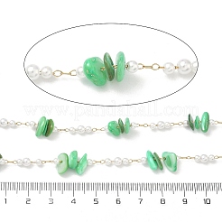 Handmade Natural Shell & ABS Imitation Beaded Chains&nbsp;CHS-F025-13G-05