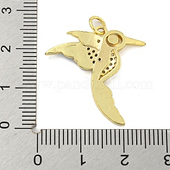 Brass Micro Pave Clear Cubic Zirconia Pendants&nbsp;KK-R159-14D-G