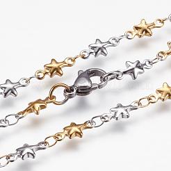 PVD Vacuum Plating 304 Stainless Steel Chain Necklaces&nbsp;STAS-P164-26GP