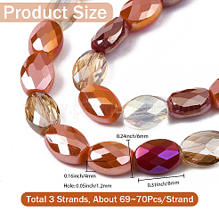 3 Strands Electroplate Glass Beads Strands&nbsp;EGLA-PA0001-25C
