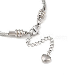 Tarnish Resistant 304 Stainless Steel European Round Snake Chains Bracelets&nbsp;STAS-J015-05