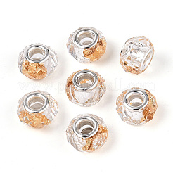 Transparent Resin Rondelle European Beads&nbsp;RESI-N044-01