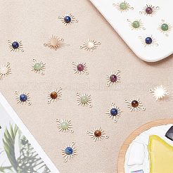 30Pcs Natural Mixed Gemstone Connector Charms&nbsp;FIND-AR0003-83