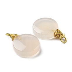 Natural White Agate Pendants&nbsp;G-R489-14MG