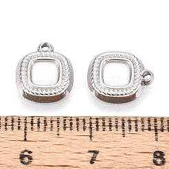 304 Stainless Steel Pendant Cabochon Settings&nbsp;STAS-T067-66P