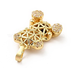Brass Micro Pave Cubic Zirconia Pendants&nbsp;KK-H433-25G