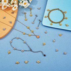 12Pcs 430 Stainless Steel Small Flower Connector Charms&nbsp;JX239A