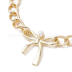 Bowknot Aluminium Twisted Curb Chains Bracelets for Women&nbsp;BJEW-JB11601-01