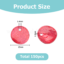 Natural Akoya Shell Dyed Disc Charms&nbsp;SHEL-WH0005-05D