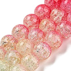 Spray Painted Crackle Glass Beads Strands&nbsp;DGLA-C002-10mm-06