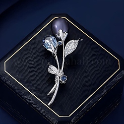 Flower Alloy Rhinestone Brooches for Backpack Clothes&nbsp;PW-WG9DEA1-01