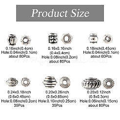 370Pcs 6 Style Tibetan Style Spacer Beads&nbsp;TIBE-YW0001-75