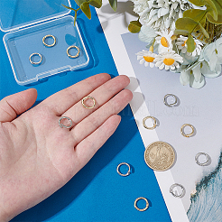 12Pcs 2 Colors Brass Locking Jump Rings&nbsp;KK-PH0012-79