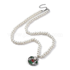 304 Stainless Steel Colorful Cubic Zirconia Shell Shape Pendant Necklaces&nbsp;STAS-Z114-22P