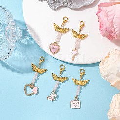 Valentine's Day Alloy Enamel Pendant Decoraton&nbsp;HJEW-JM02028-01