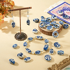 28Pcs 7 Styles Handmade Porcelain Beads&nbsp;PORC-TA0001-48
