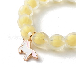 Bead in Bead Transparent Acrylic Pumpkin Beads Stretch Bracelet for Kid&nbsp;BJEW-JB06593