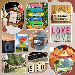 5 Bags 5 Styles Letter A~Z and Number 0~9 PET Plastic Hollow Out Drawing Painting Stencils Templates&nbsp;DIY-NB0015-23