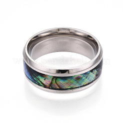 201 Stainless Steel Wide Band Finger Rings&nbsp;RJEW-T005-7-07