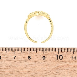 Brass Micro Pave Clear Cubic Zirconia Cuff Rings for Women&nbsp;RJEW-U047-17G
