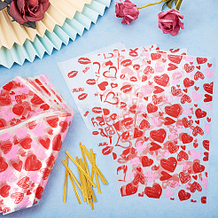 100Pcs 4 Styles Valentine's Day Themed OPP Plastic Bags&nbsp;ABAG-TA0001-41