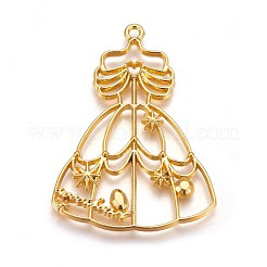 Zinc Alloy Open Back Bezel Pendants&nbsp;PALLOY-WH0039-06G-C