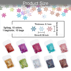 10 Bags 10 Colors PVC Nail Art Glitter Sequins&nbsp;MRMJ-OC0003-50