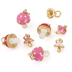 8Pcs 4 Styles Real 18K Gold Plated Rack Plating Brass Enamel Charms&nbsp;FIND-TA0006-02
