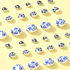 30Pcs 3 Styles Floral Printed Porcelain Beads&nbsp;PORC-FS0001-05