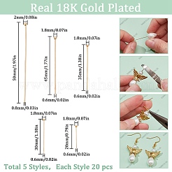 100Pcs 5 Styles Brass Ball Head Pins&nbsp;KK-SC0005-32