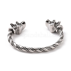 304 Stainless Steel Dragon Open Cuff Bangle for Men Women&nbsp;BJEW-M230-06AS