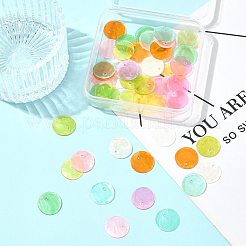 56Pcs 8 Colors Spray Painted Natural Capiz Shell Disc Charms&nbsp;BSHE-FS0001-10