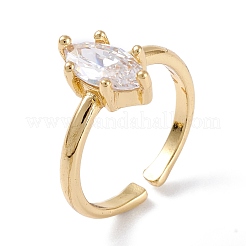 Brass Micro Pave Cubic Zirconia Cuff Rings&nbsp;RJEW-M138-15G