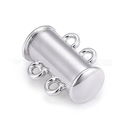 2-Strands 4-Holes Tube Brass Magnetic Slide Lock Clasps&nbsp;X-KK-D472-P-NF