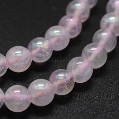 Electroplated Natural Rose Quartz Beads Strands&nbsp;G-K285-06-6mm