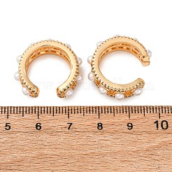 C-Shaped Brass Micro Pave Clear Cubic Zirconia Cuff Earrings&nbsp;EJEW-Z127-07G